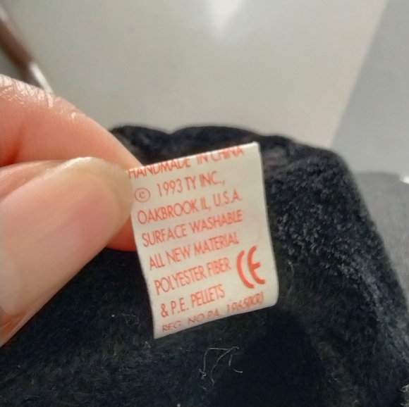 ✓TY Retired Beanie Baby BLACKIE The Black Bear No Hang Tag - Picture 3 of 11